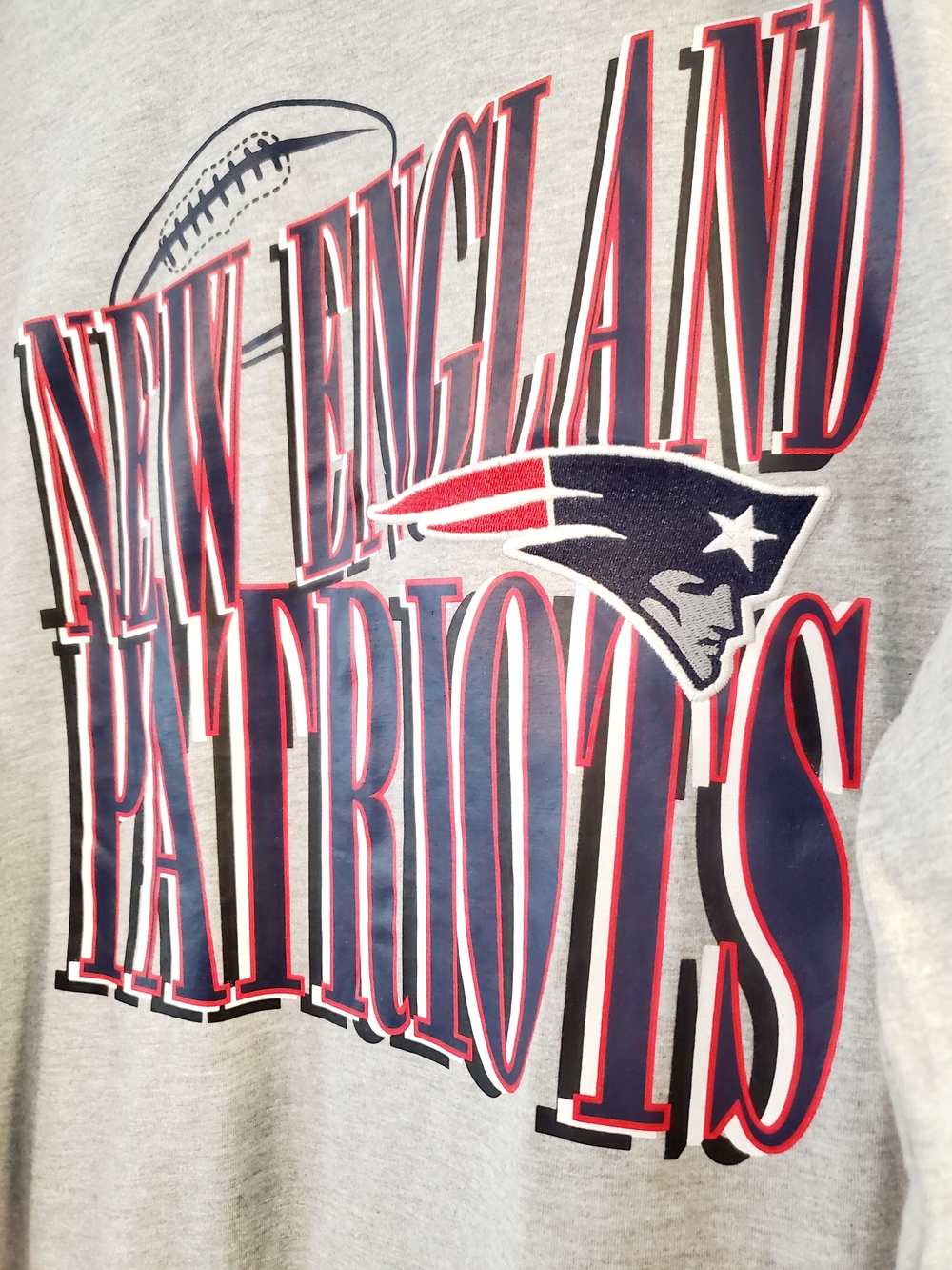New England Patriots NFL Gray Long-Sleeve Tee XL - Picture 5 of 9
